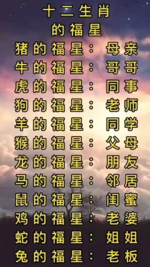 十二生肖的福星是谁